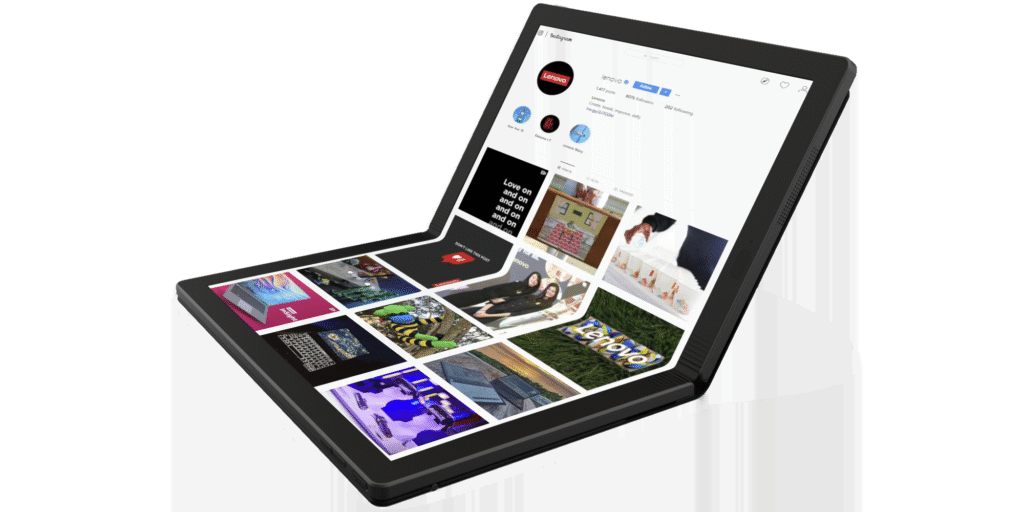 A render of Lenovo's first foldable PC