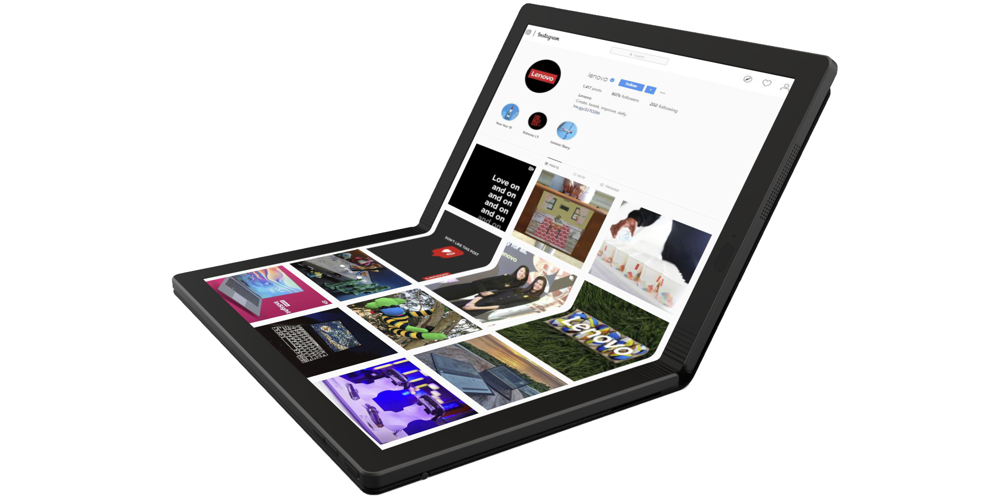 A render of Lenovo's first foldable PC