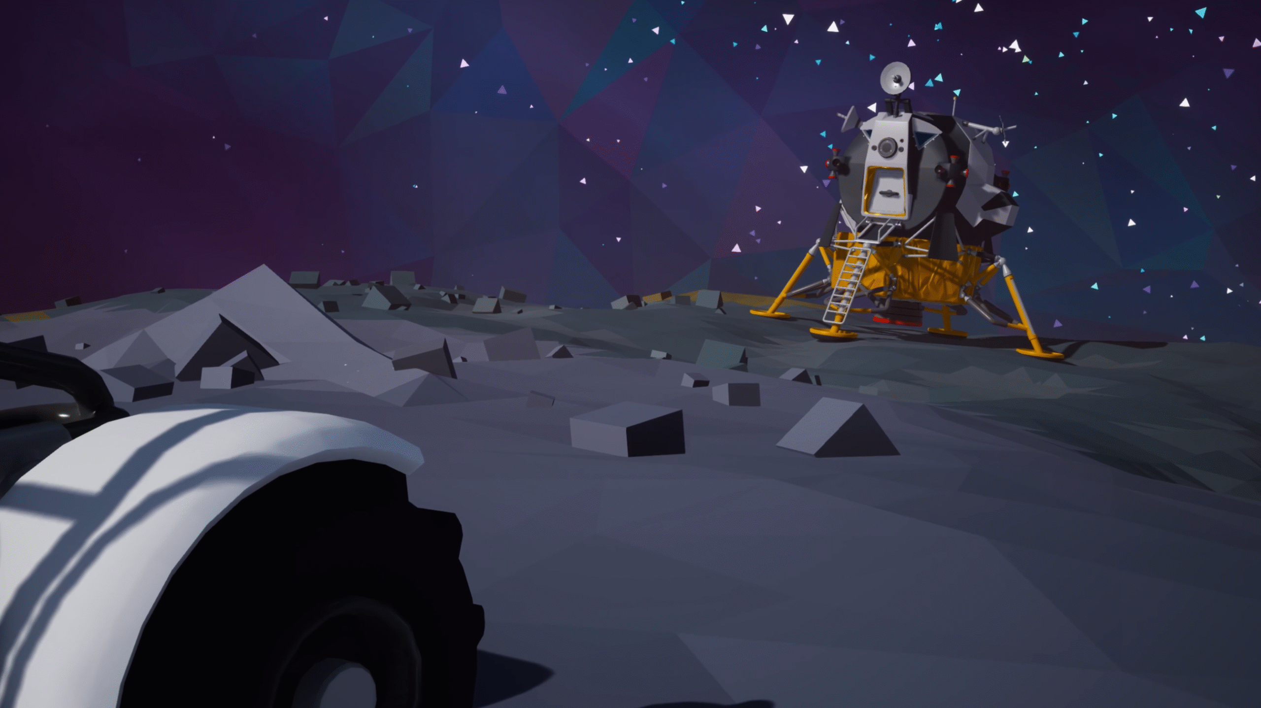 Making a lunar module in Astroneer.
