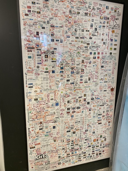 This wall at MADE was autographed by tons of pros from games at one of the GDC events.