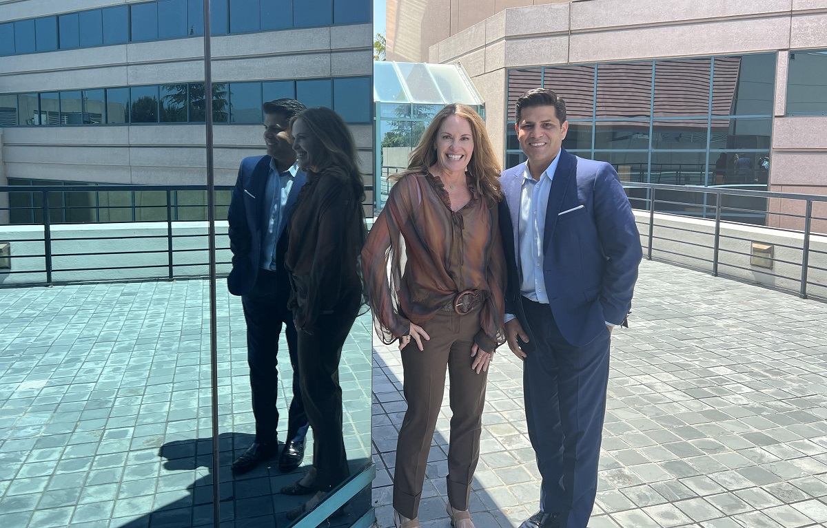 Peggy Johnson, CEO of Magic Leap, and CTO Daniel Diez.