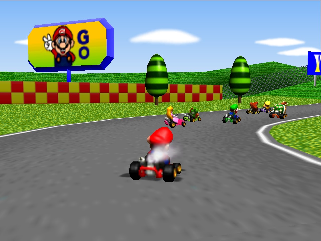 Mario can always count on giant billboards of himself for encouragement.