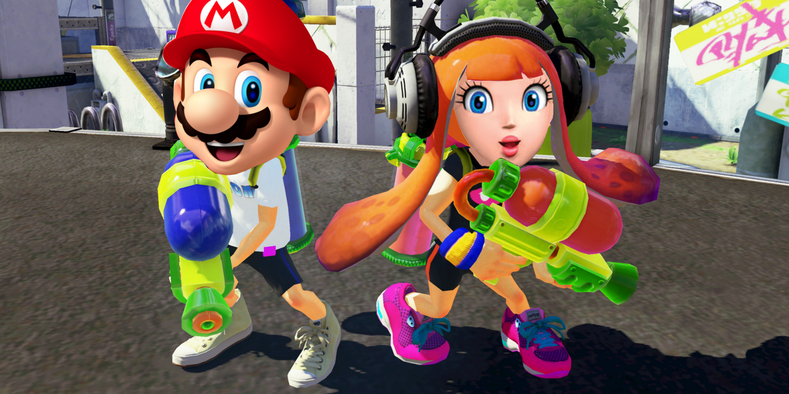 Mario Peach Splatoon