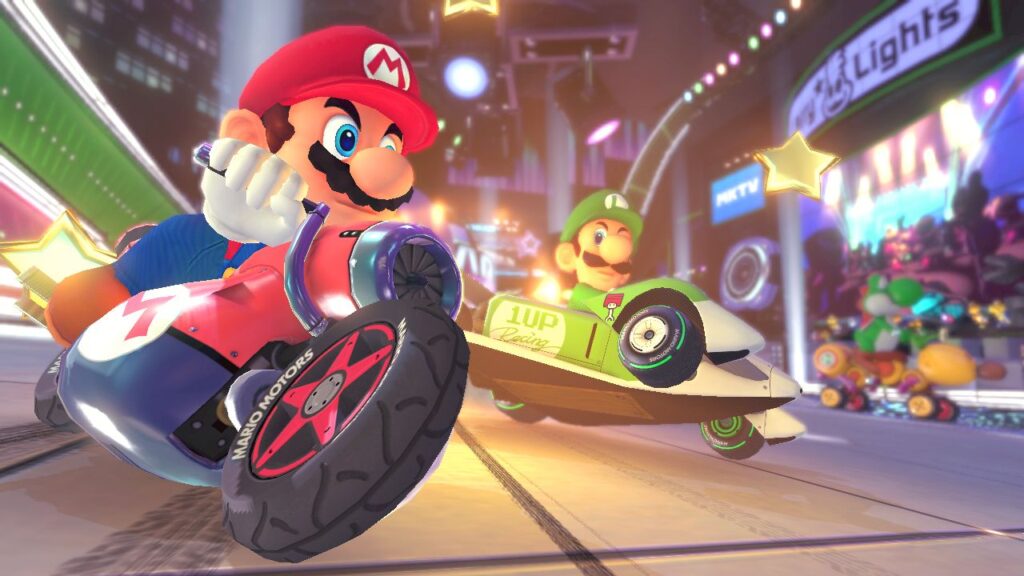 Mario Kart 8 Deluxe on Nintendo Switch runs at 1080p and 60 FPS on TV; 720p/60 FPS in handheld mode