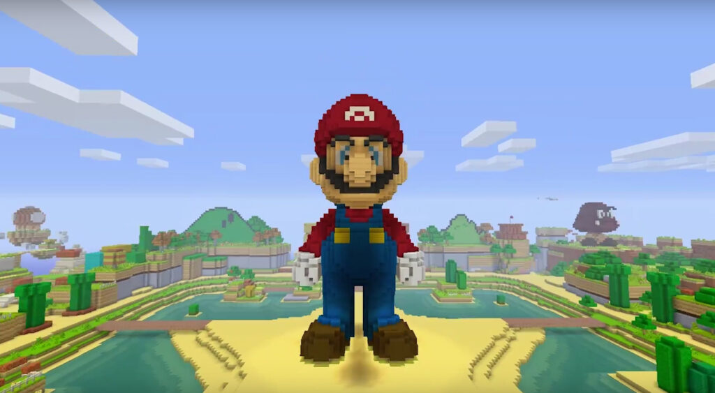 Mario smashes blocks in Minecraft: Wii U Edition in free May 17 update