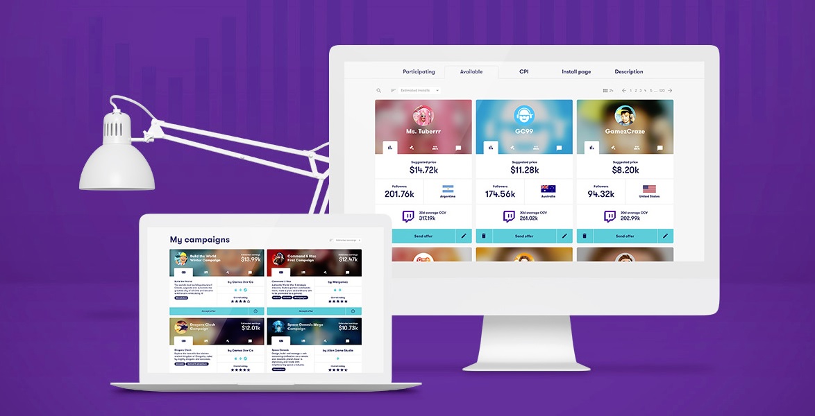Matchmade has a dashboard for matching game marketers with influencers.