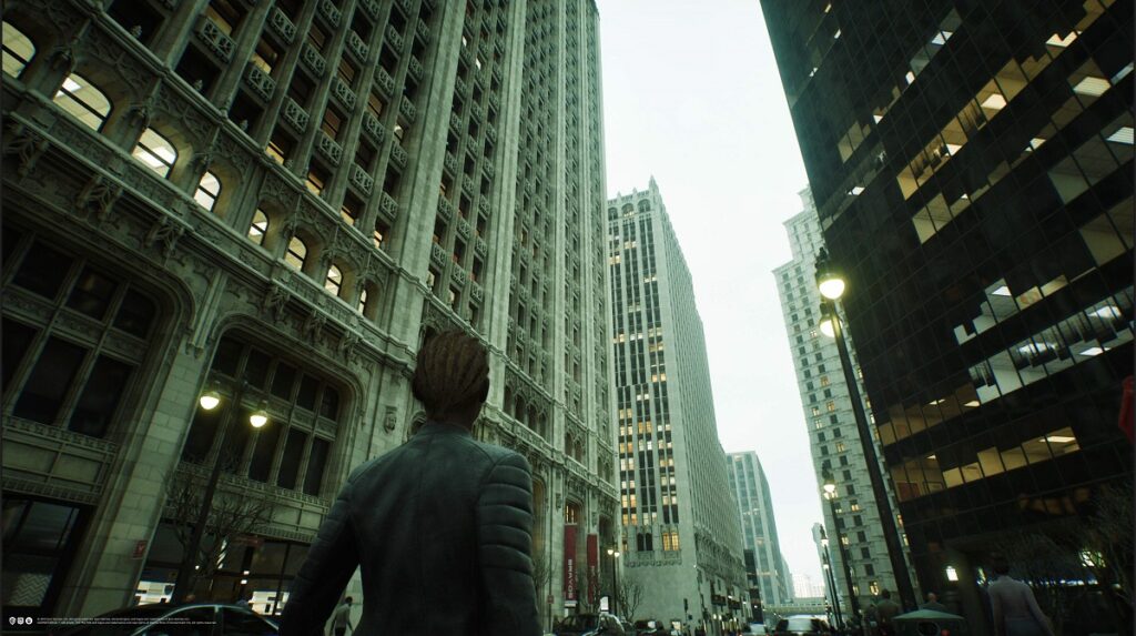 There are 7,000 simulated buildings in the Unreal Engine 5 demo.