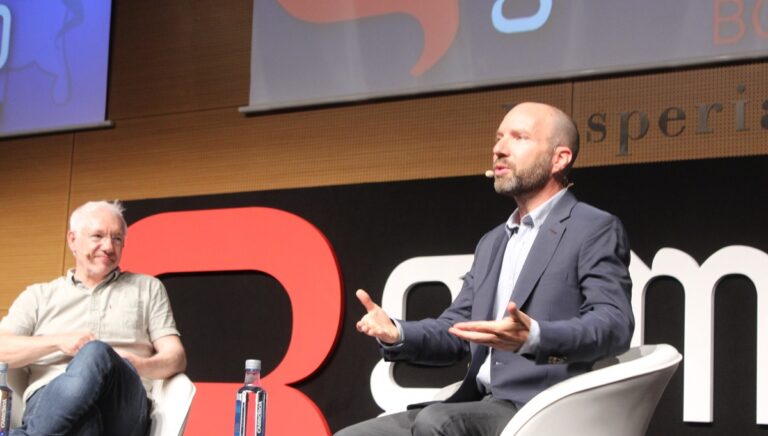 Fred Marcus (left) and Jordan Mechner at Gamelab.