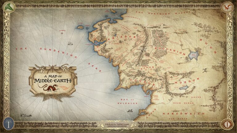 The map of Middle-earth from The Lord of the Rings.