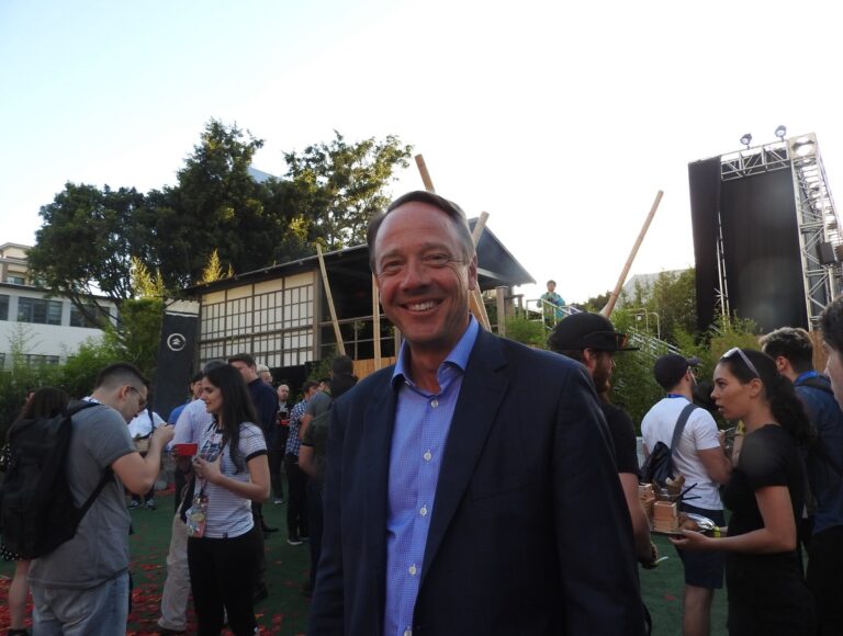 Mike Gallagher, CEO of the Entertainment Software Assocation, at Sony's event at E3 2018.