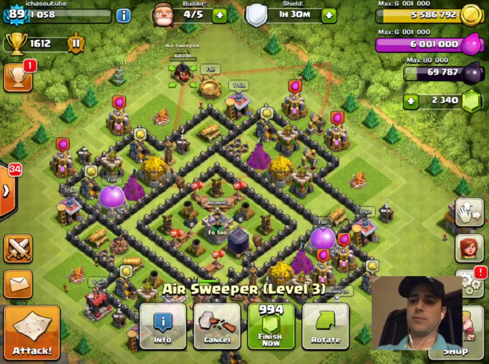 A Clash of Clans gamer users Mobcrush for livestreaming.