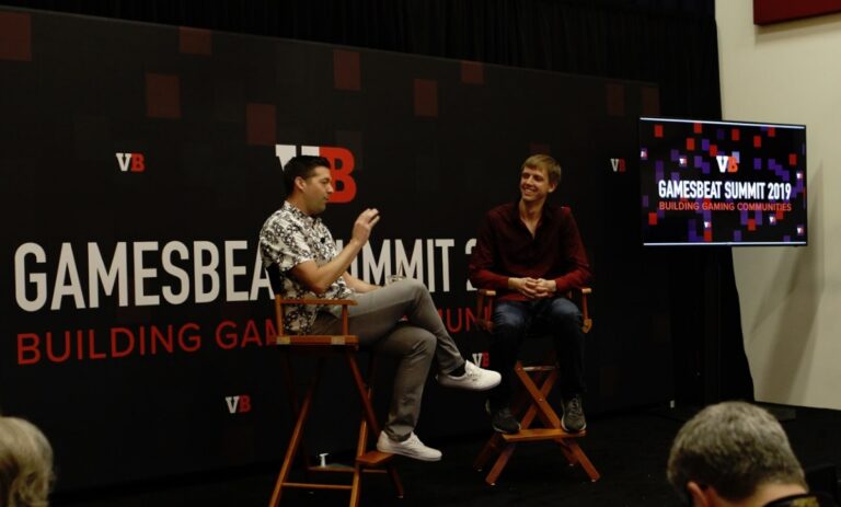 Ross Finman (right) of Niantic speaks with Blair Herter of