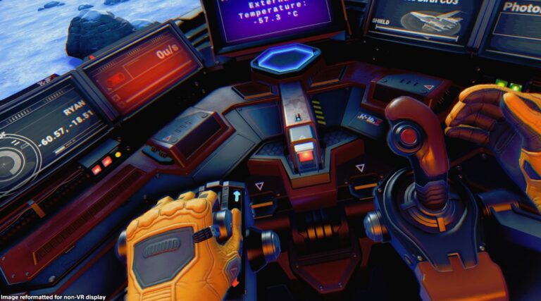 You can use your hands to fly a ship in No Man's Sky Beyond VR.