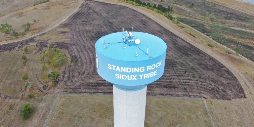 Nokia's equipment atop a Standing Rock Communications tower.