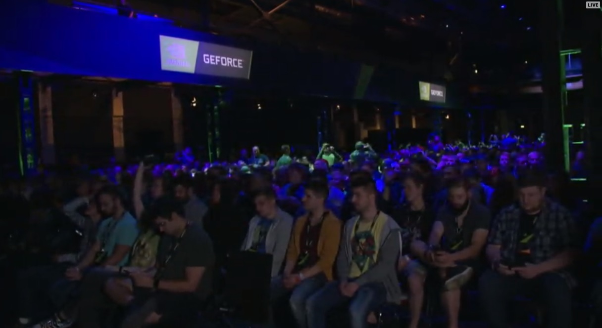 The crowd watching Nvidia's Gamescom 2018 event.