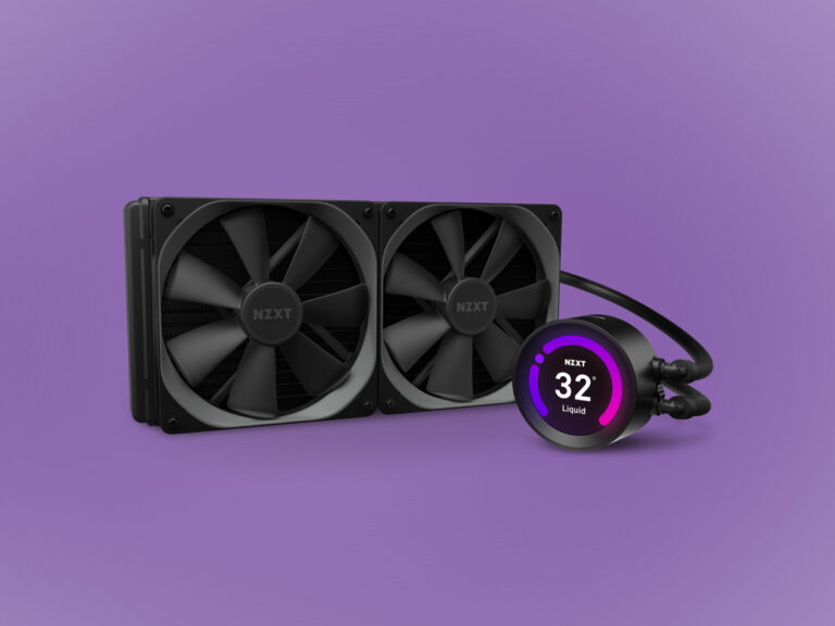 The NZXT Kraken Z-3 CPU cooler with an LCD display.