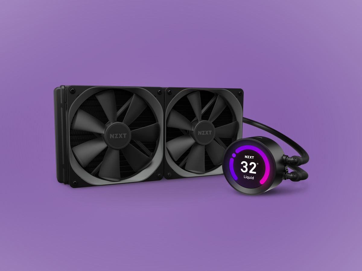 The NZXT Kraken Z-3 CPU cooler with an LCD display.