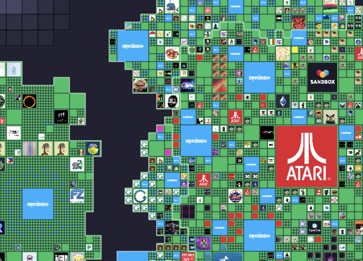The virtual lands of The Sandbox metaverse.