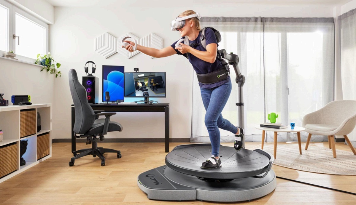 You can run on an omni-directional treadmill with Virtuix's Omni One VR gaming system.