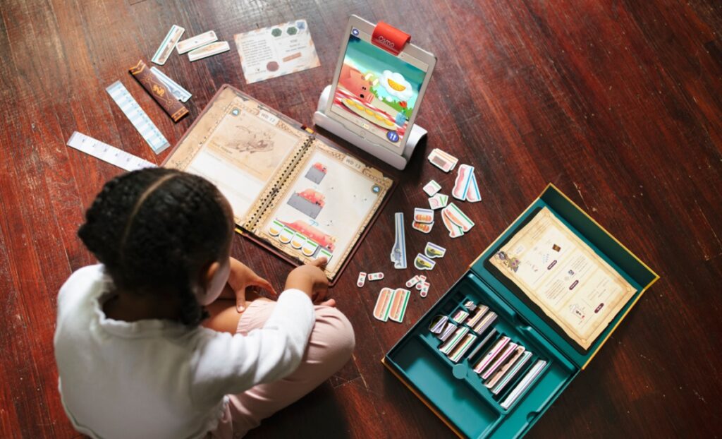 Kids can learn math by manipulating objects with Osmo.