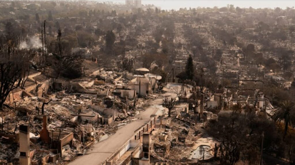 The aftermath of fire in LA.