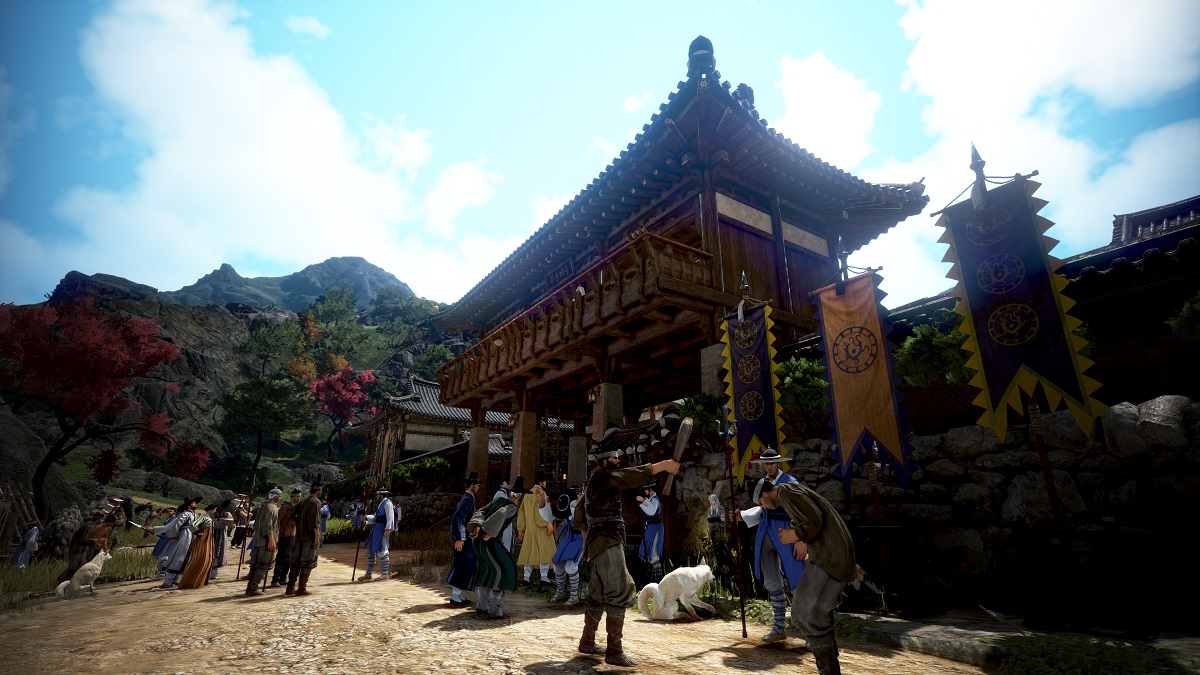 The village hub in The Land of the Morning light expansion.