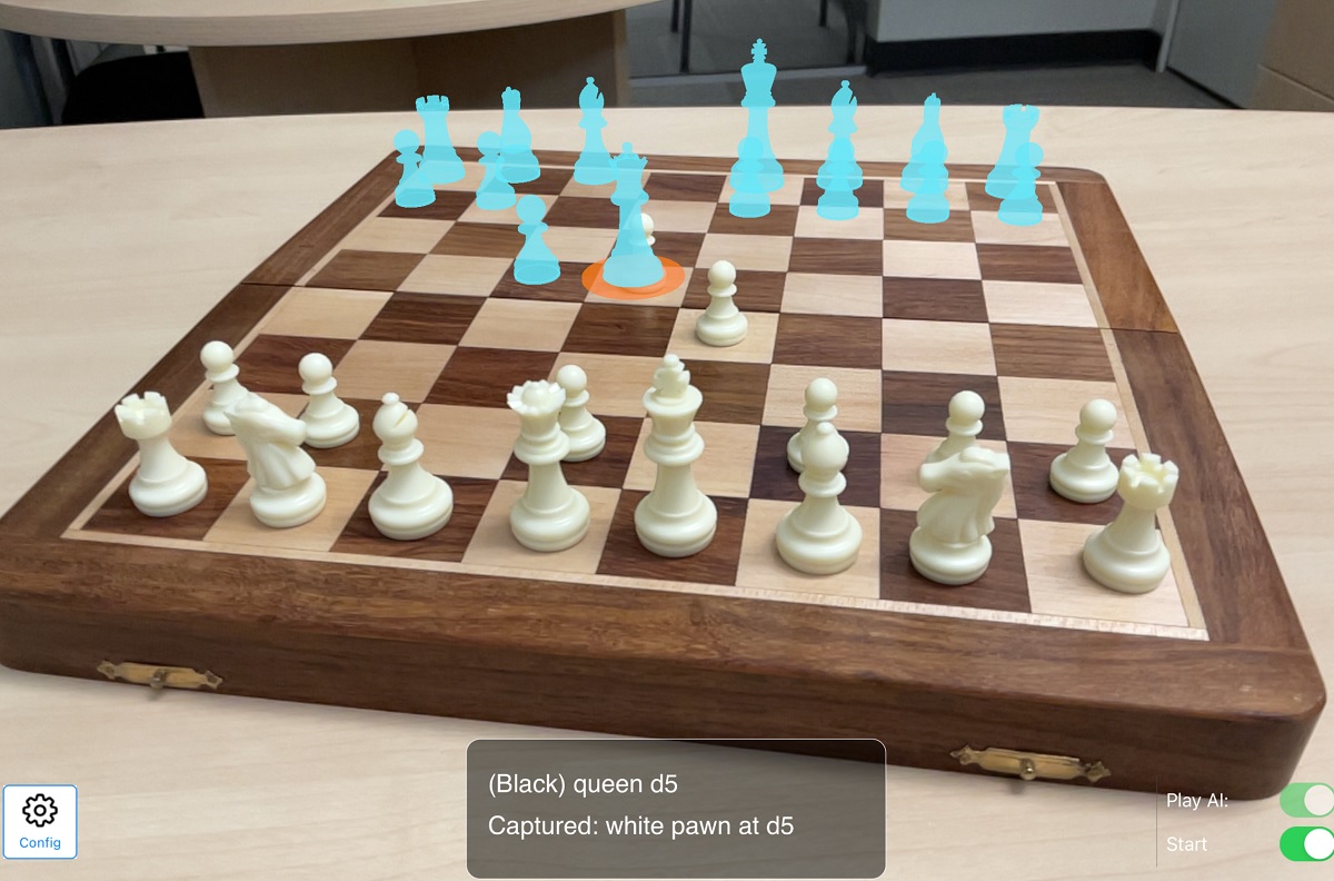 Perceptus uses dynamic comprehension to identify chess pieces in the real world.