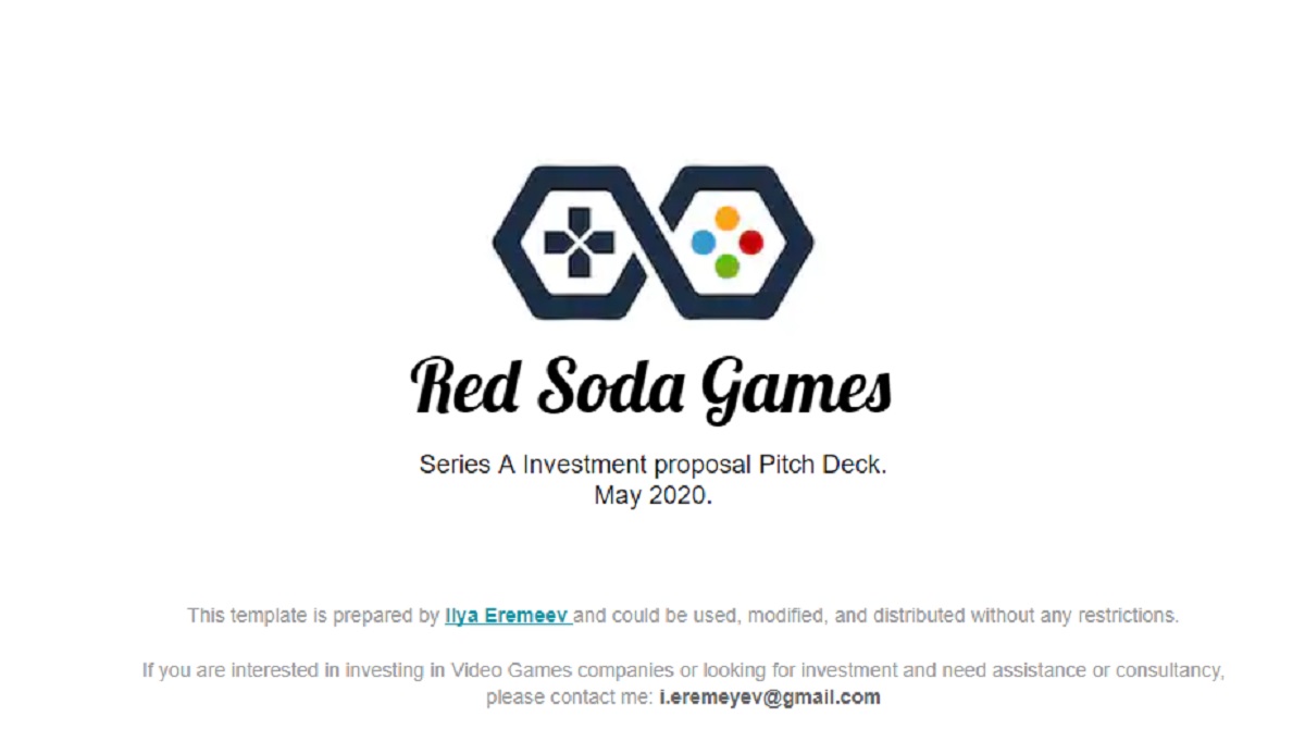 The "perfect funding pitch deck" for game entrepreneurs.