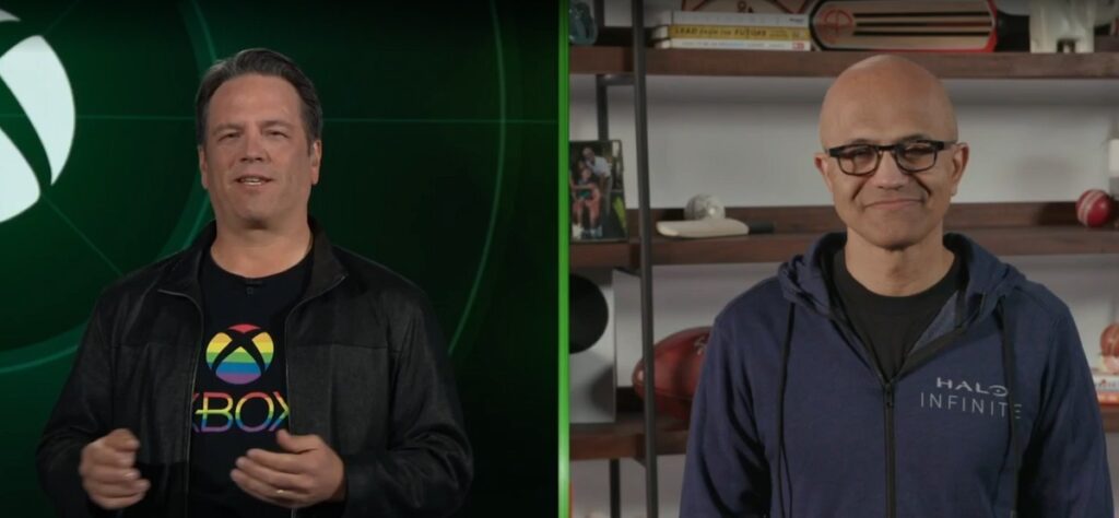 Phil Spencer (left), head of Xbox, and Satya Nadella, CEO of Microsoft.