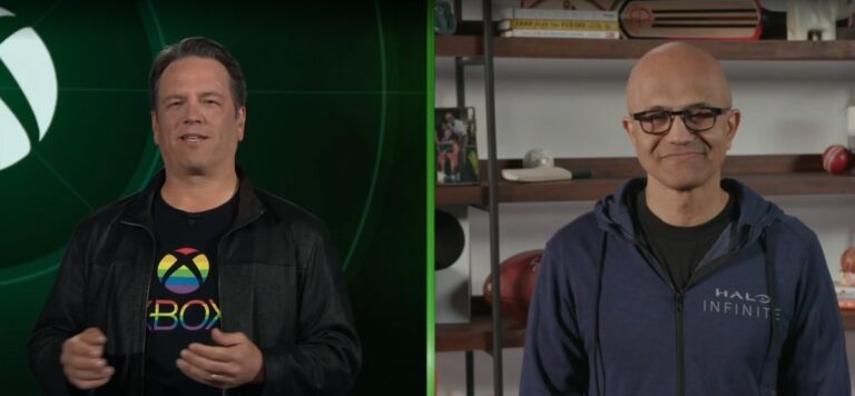 Phil Spencer (left), head of Xbox, and Satya Nadella, CEO of Microsoft.
