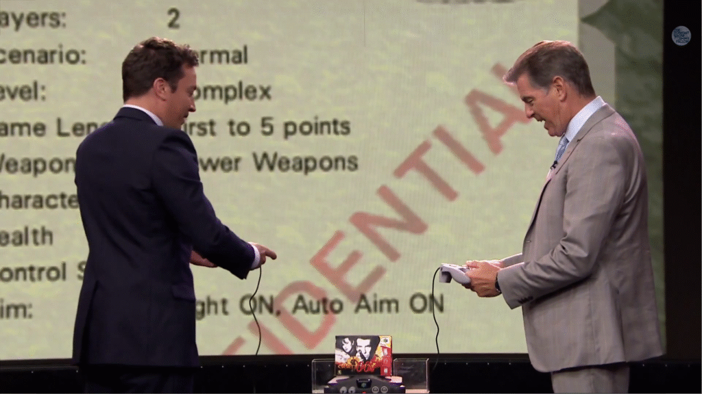 Pierce Brosnan plays GoldenEye 007 with 'Tonight Show' host Jimmy Fallon