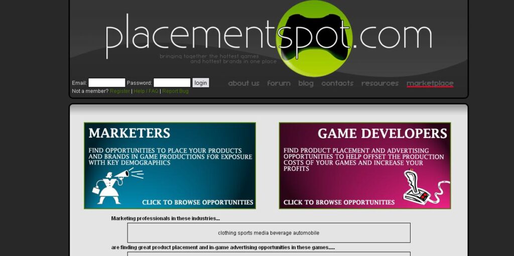 Placementspot.com creates matchmaking service for in-game ads