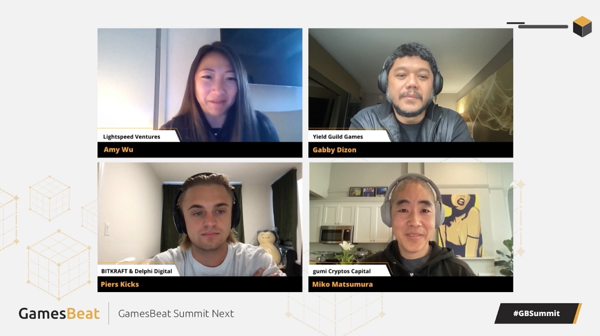 The play-to-earn panel at GamesBeat Summit Next.