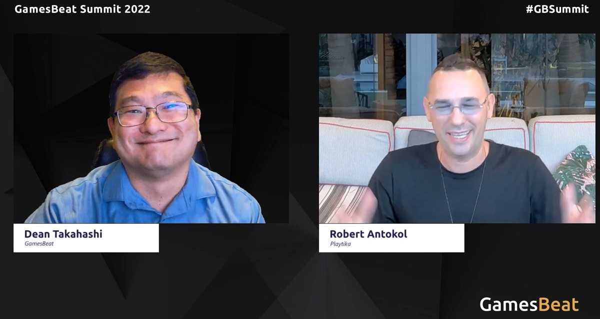 Dean Takahashi of GamesBeat speakers with Robert Antokol, CEO of Playtika.