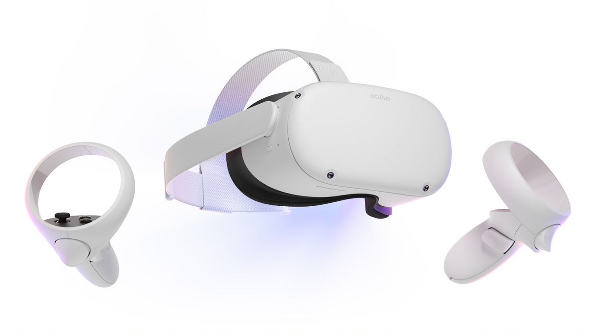 The Oculus Quest 2 has two redesigned hand controllers.