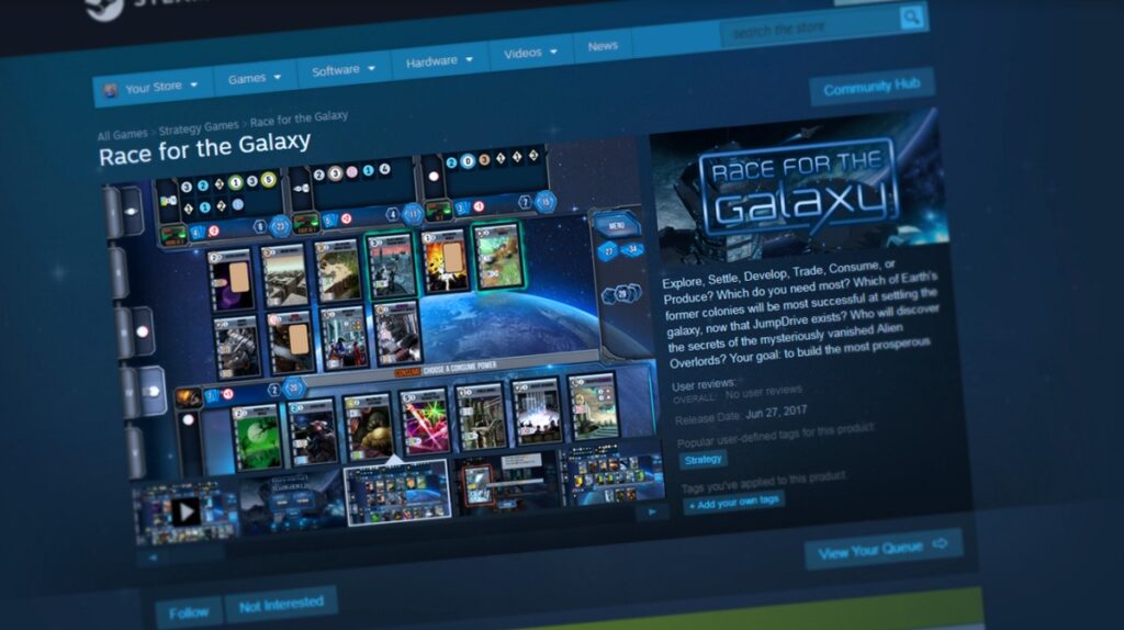Race for the Galaxy card game debuts on the PC