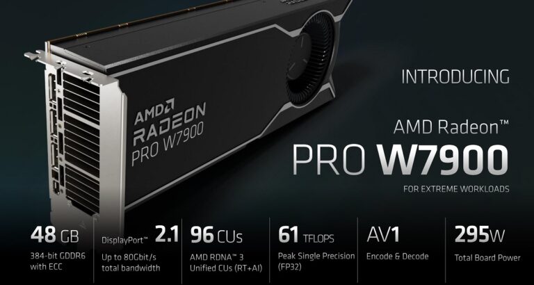 AMD Radeon Pro W7900 is aimed at professionals and creators.