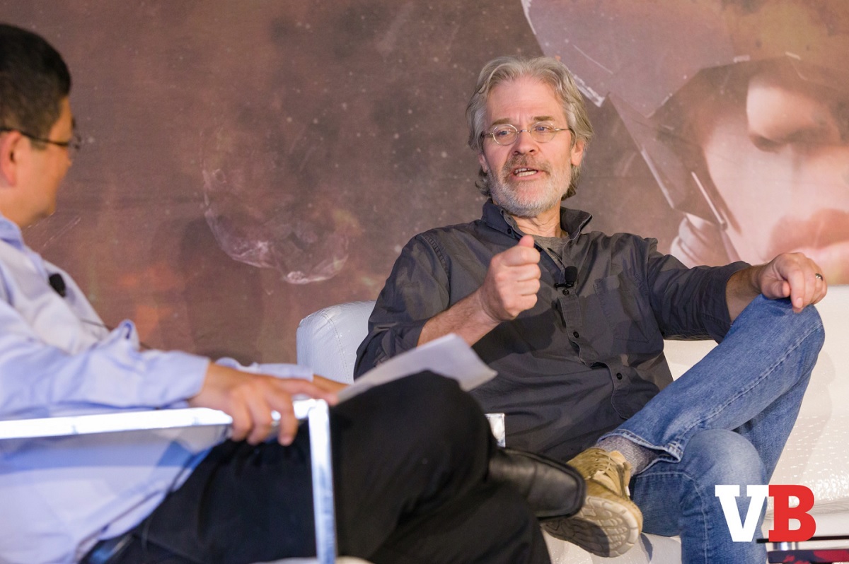 Rand Miller, CEO of Cyan, won GamesBeat's first Visionary Award at the GamesBeat Summit 2018.