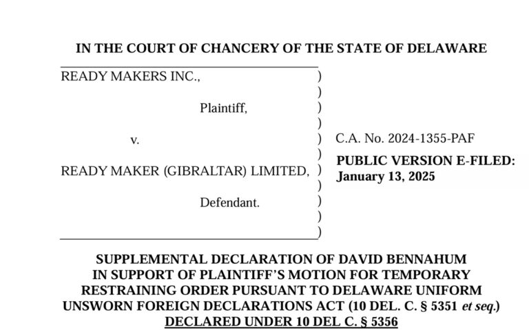 Ready Maker Inc. is suing the subsidiary that was issuing its token.