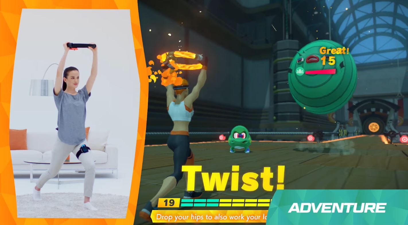 Ring Fit Adventure is gamifying yoga.