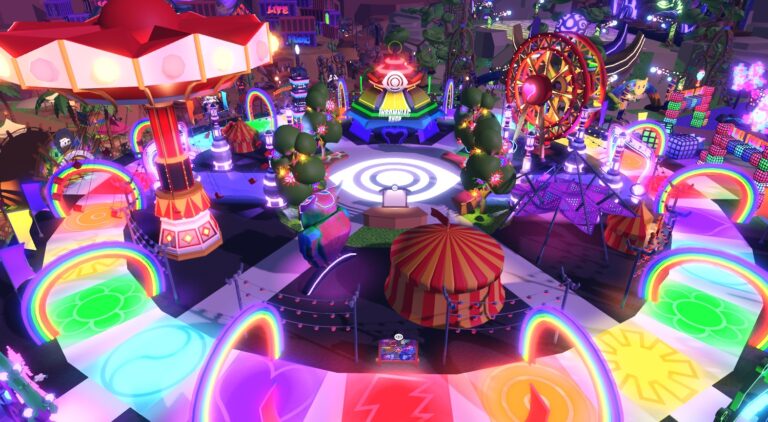 The aerial view of Roblox's Insomniac Land.