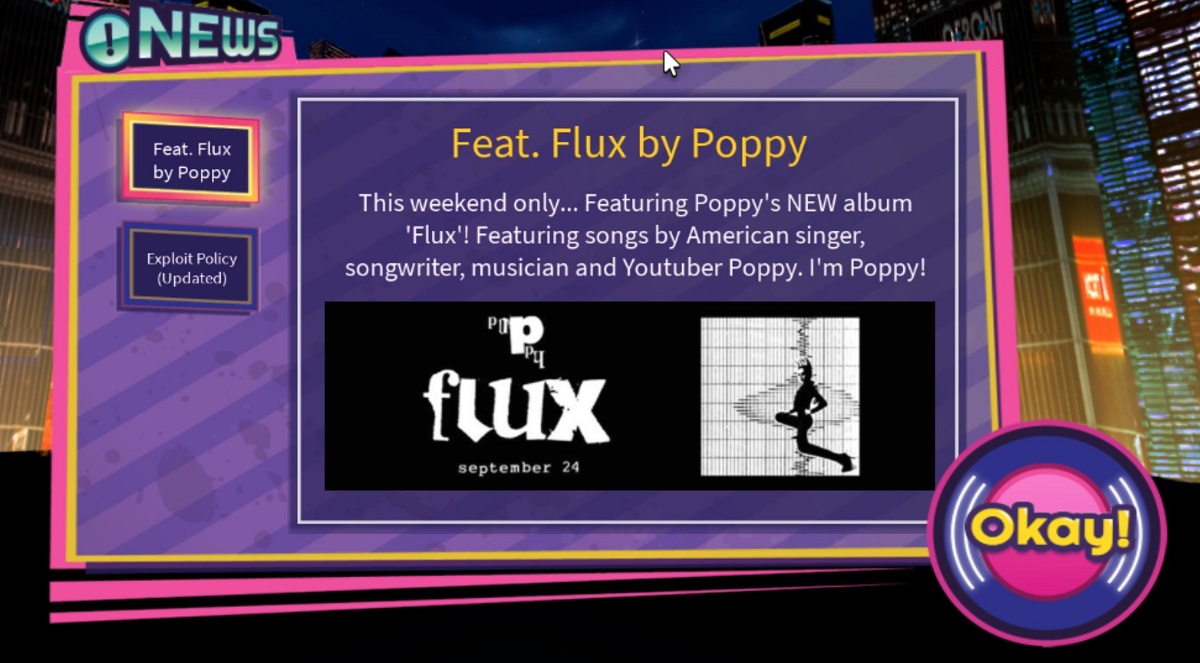 Roblox has new Listening Parties featuring Poppy.