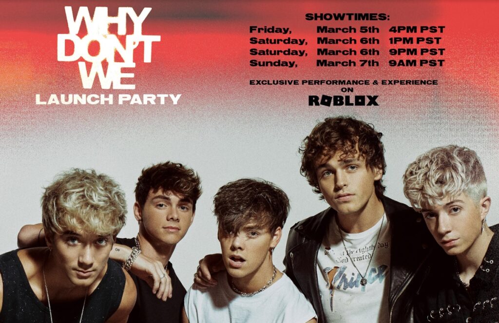 Roblox is hosting a launch party for Why Don't We.
