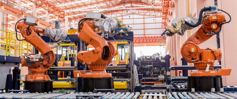 Robots in a factory