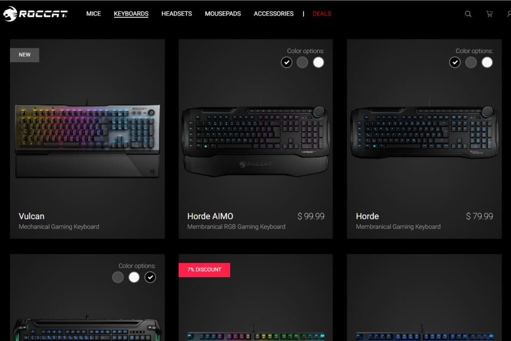 Roccat makes high-quality gaming keyboards and mice.