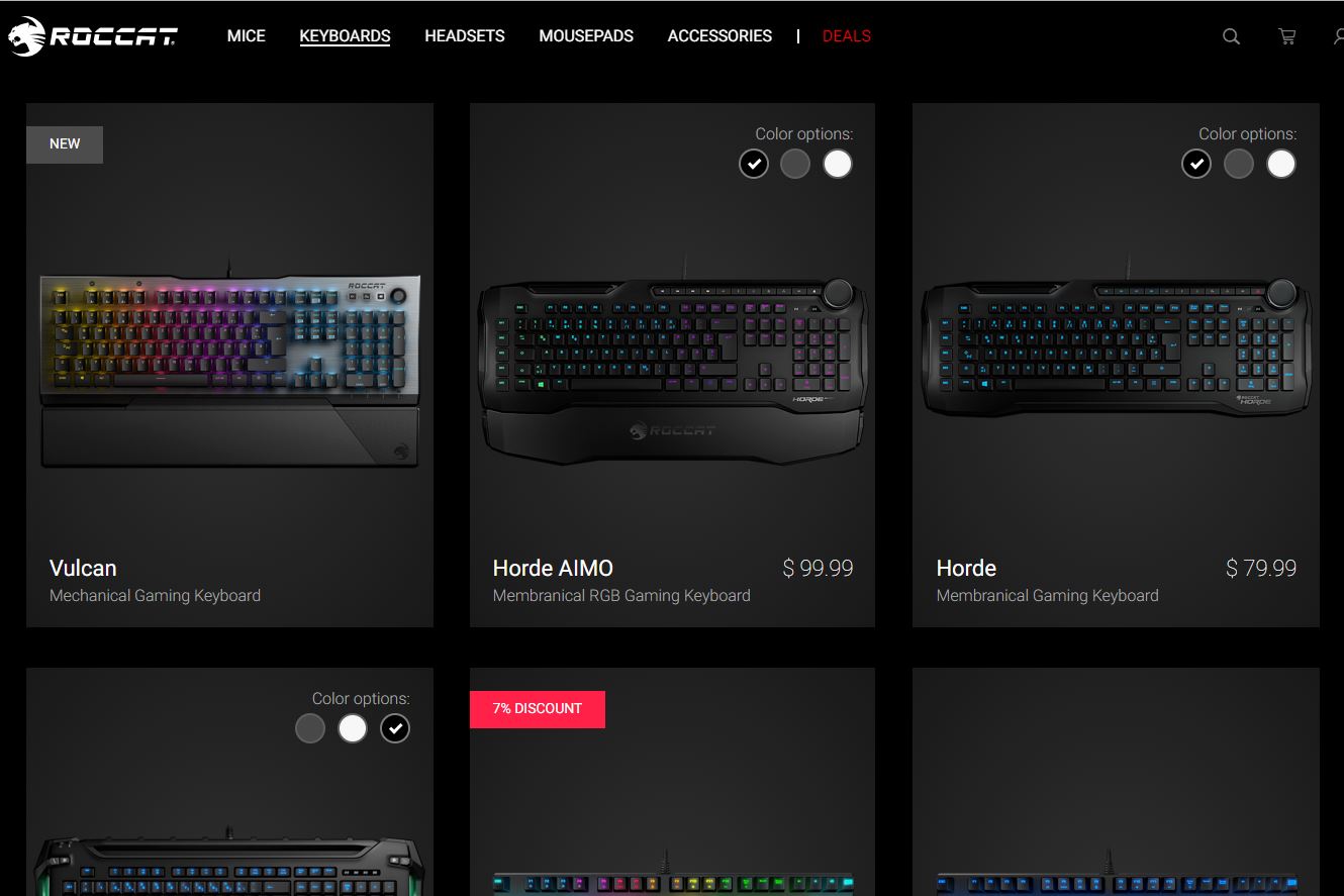 Roccat makes high-quality gaming keyboards and mice.