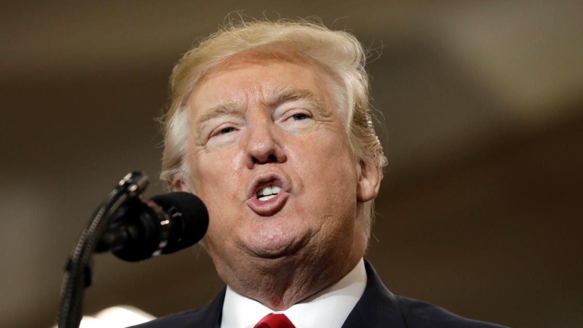 U.S. President Donald Trump delivers remarks on the Infrastructure Initiative in Richfield, Ohio, U.S., March 29, 2018.