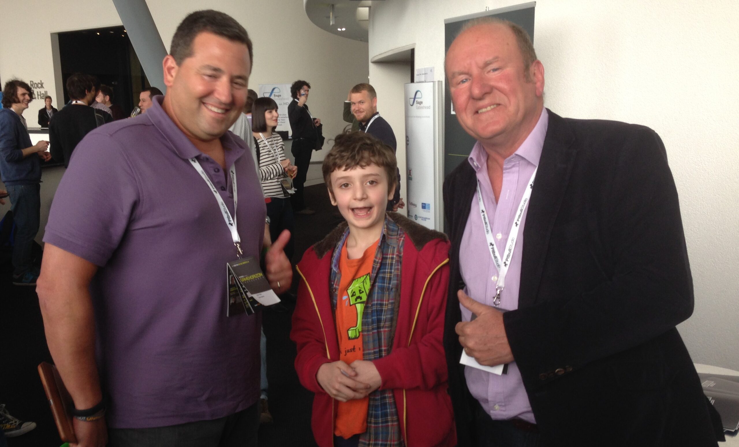 Sam alongside Epic Games co-founder Mark Rein and entrepreneur Ian Livingstone at Game Horizon.