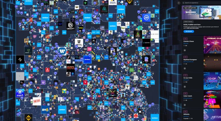 The Sandbox Map shows some of the more than 1,000 user-generated experiences.
