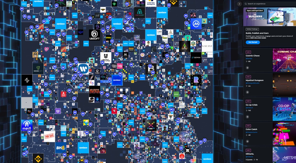 The Sandbox Map shows some of the more than 1,000 user-generated experiences.